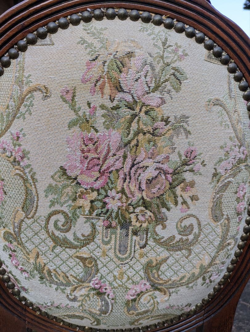 【専用】アンティーク　ロココ調　猫足　ゴブラン織り風　ドールチェア　ビスクドール