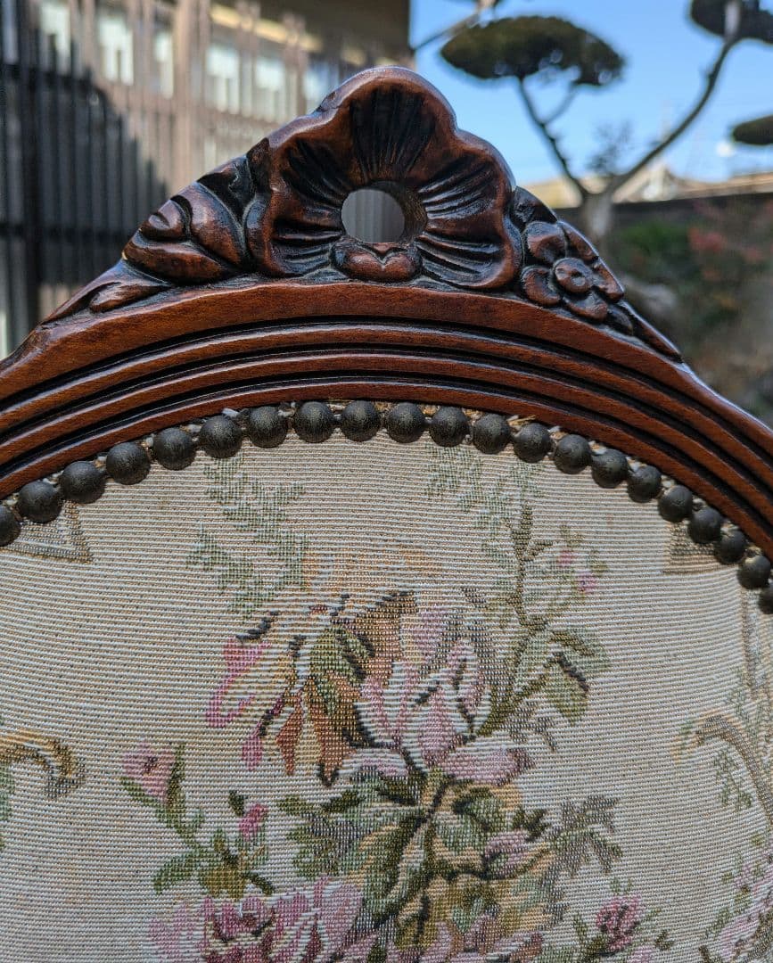 【専用】アンティーク　ロココ調　猫足　ゴブラン織り風　ドールチェア　ビスクドール