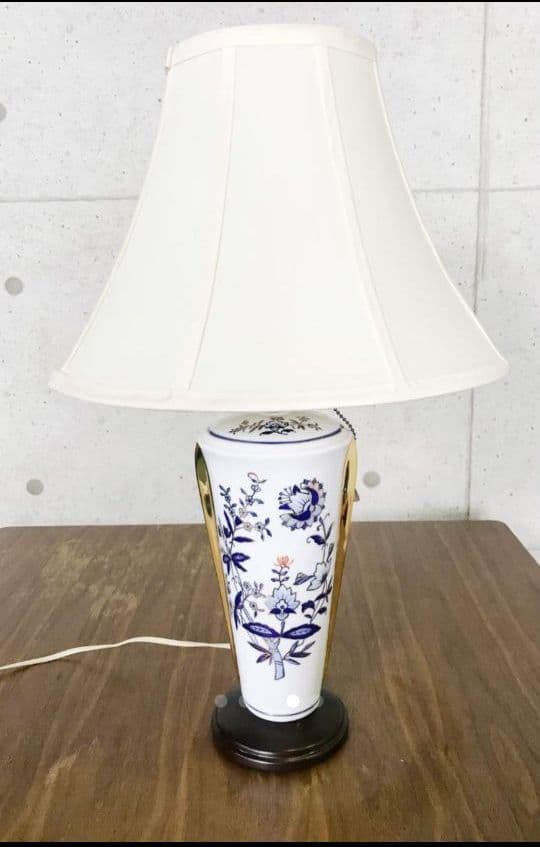 卓上ランプ キシマ 陶器 花柄 ゴールド テーブルランプ