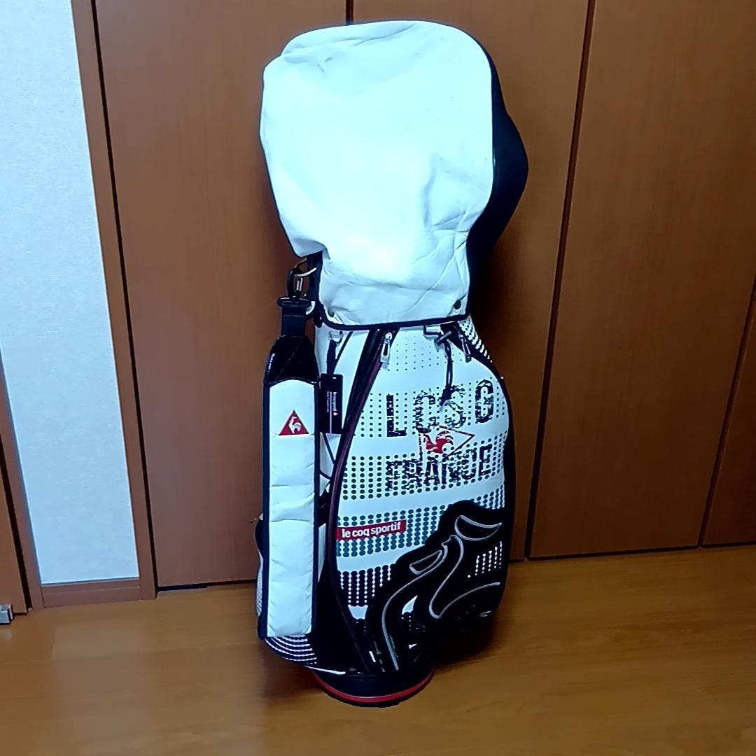 ルコック 軽量キャディバッグ 9型　QQBPJJ06 ビッグロゴ　ホワイト