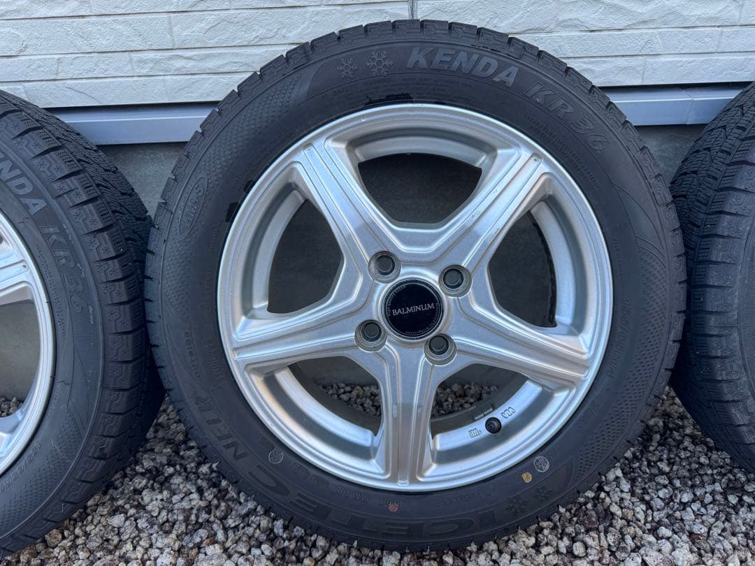 155-65-14アルミホイール付きスタッドレスタイヤ4本セット