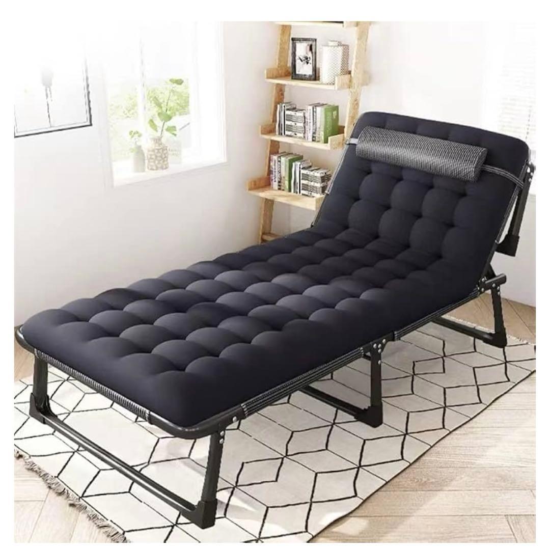 折りたたみベッド 簡易ベッド 折り畳み 室内 黒 ブラック 家具