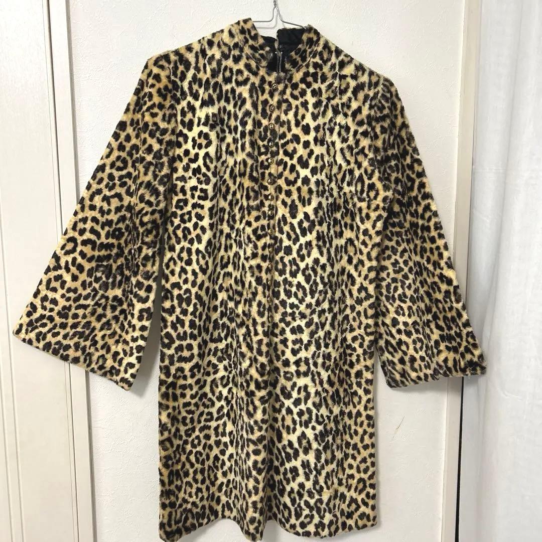 60'svintageレオパードワンピース 50’sロカビリー　モッズ　豹柄