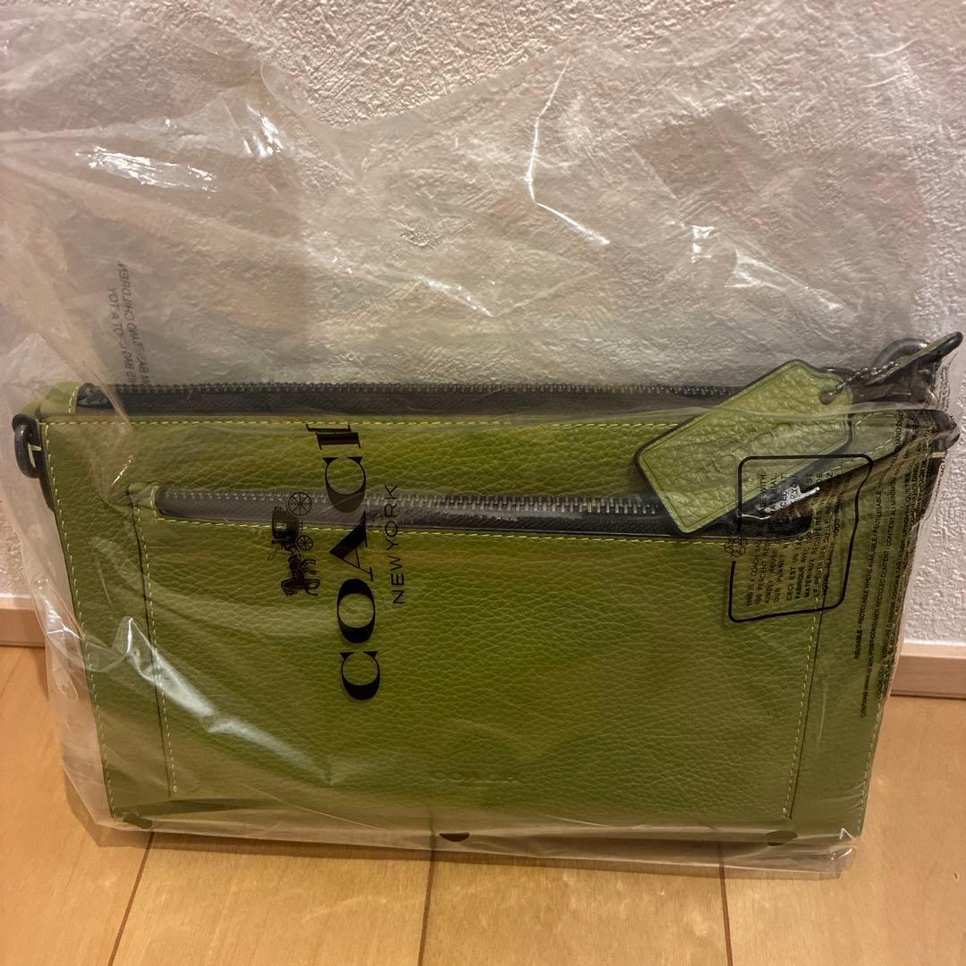 COACH グリーン レザー ショルダーバッグ