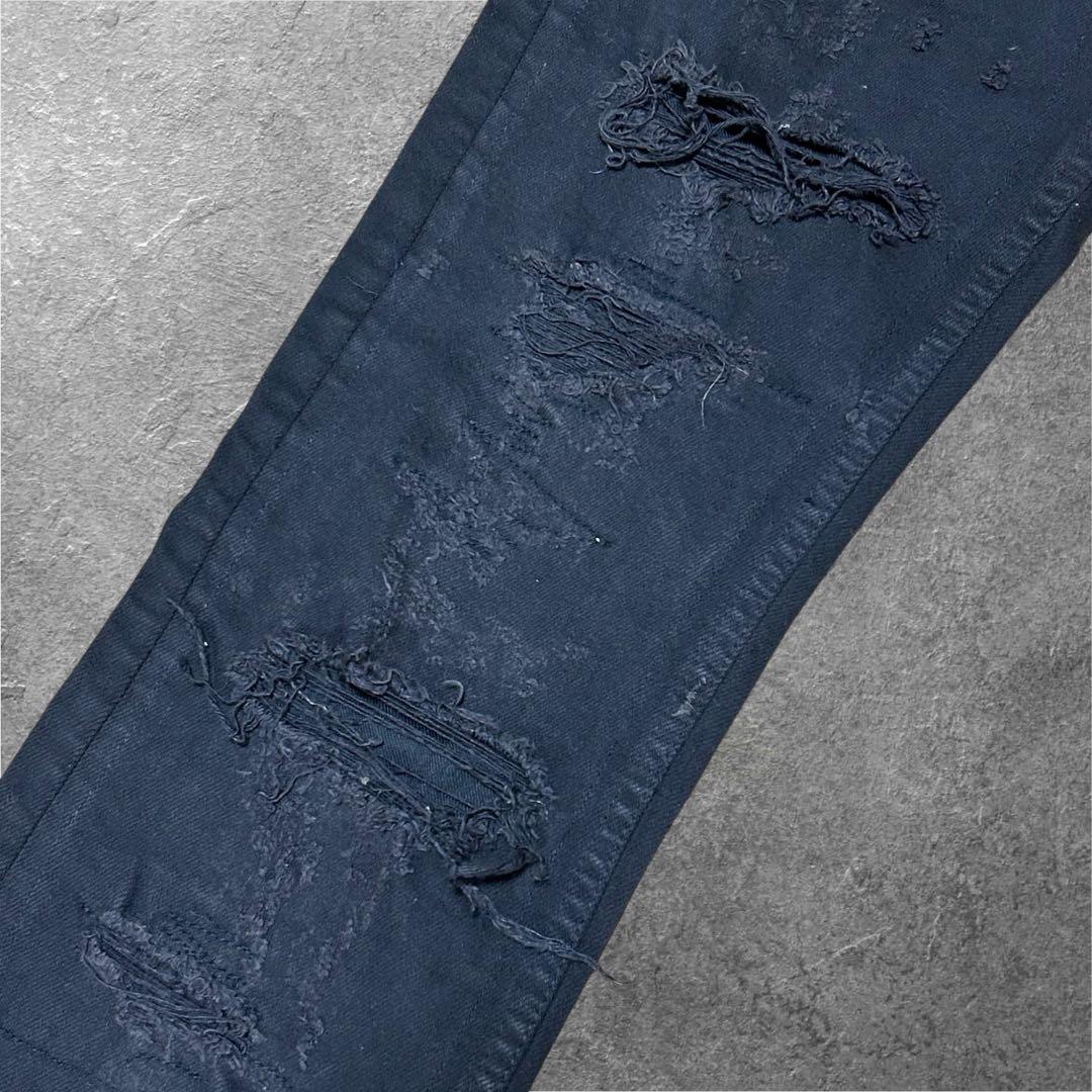 ダメージ加工 ISAMUKATAYAMA BACKLASH スキニーデニム 黒