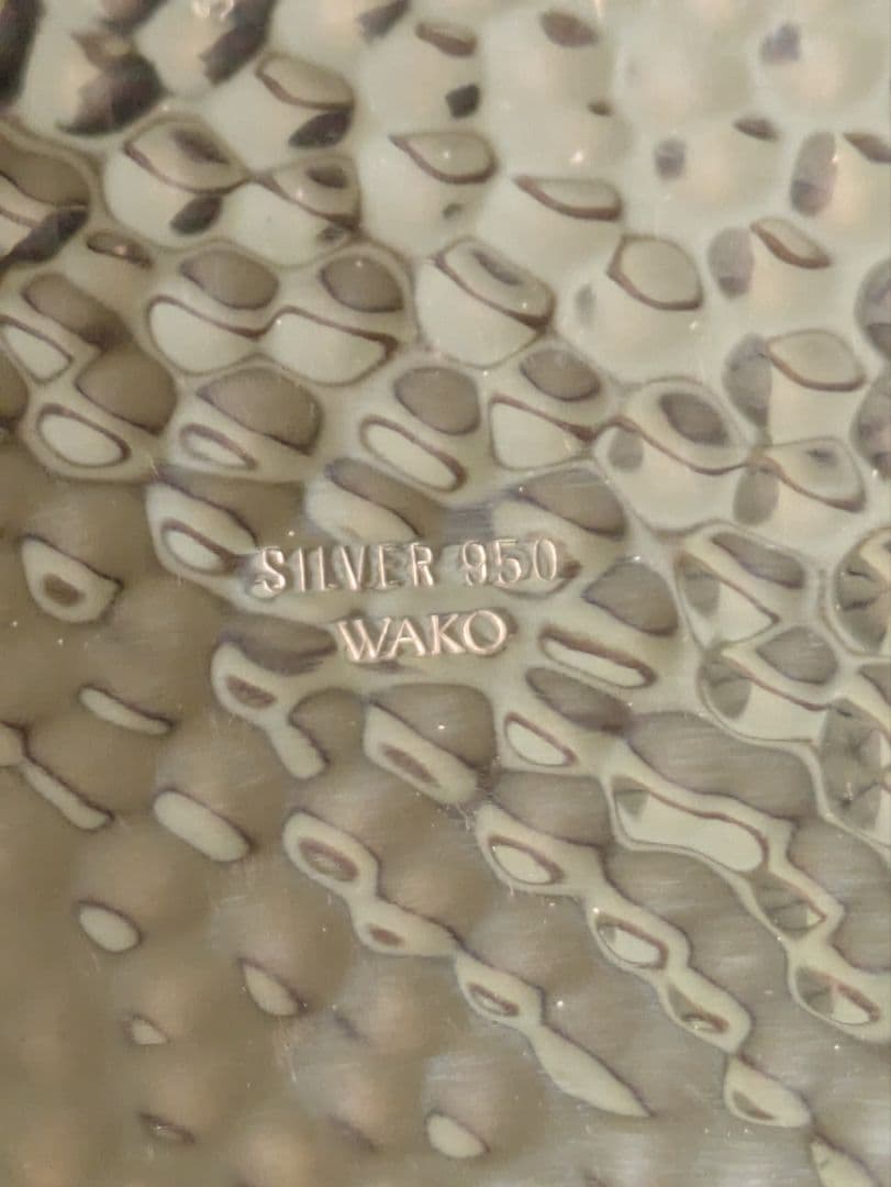 和光St.silver950／純銀製鎚目 小判型 楊枝入れ 小物入れ２点セット