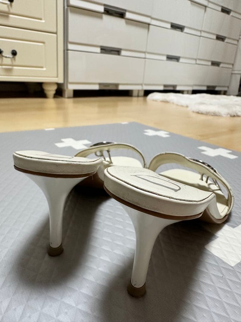 正品Dior ホワイト ミュール 5cm