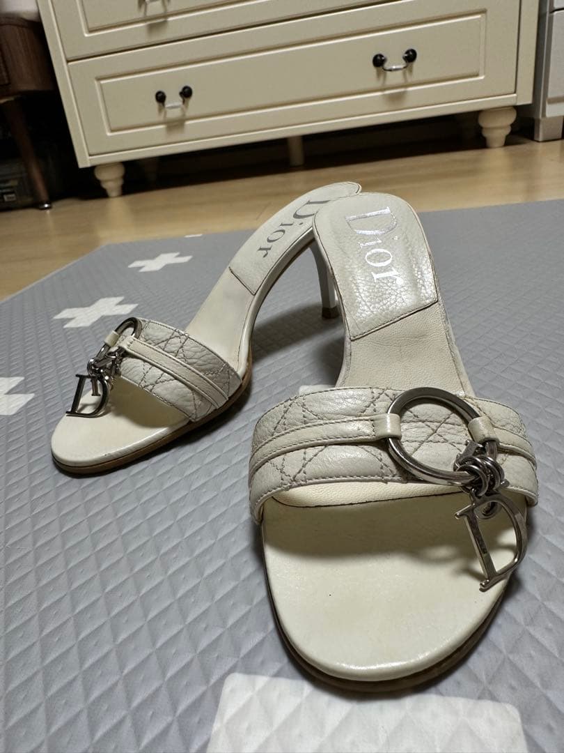 正品Dior ホワイト ミュール 5cm