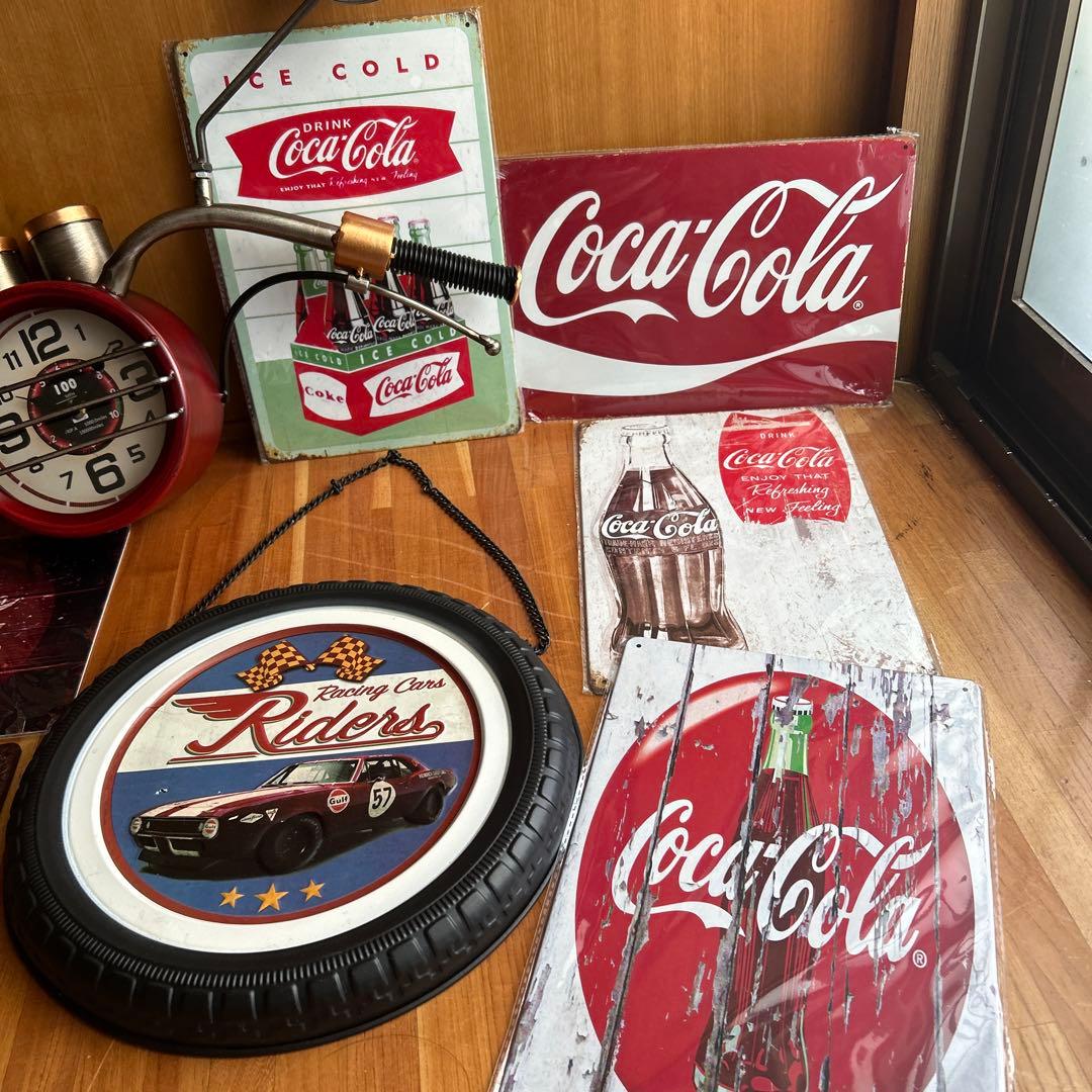 ブリキ　アンティーク　コカコーラ　バイク　ハーレー　インテリア　アメリカ