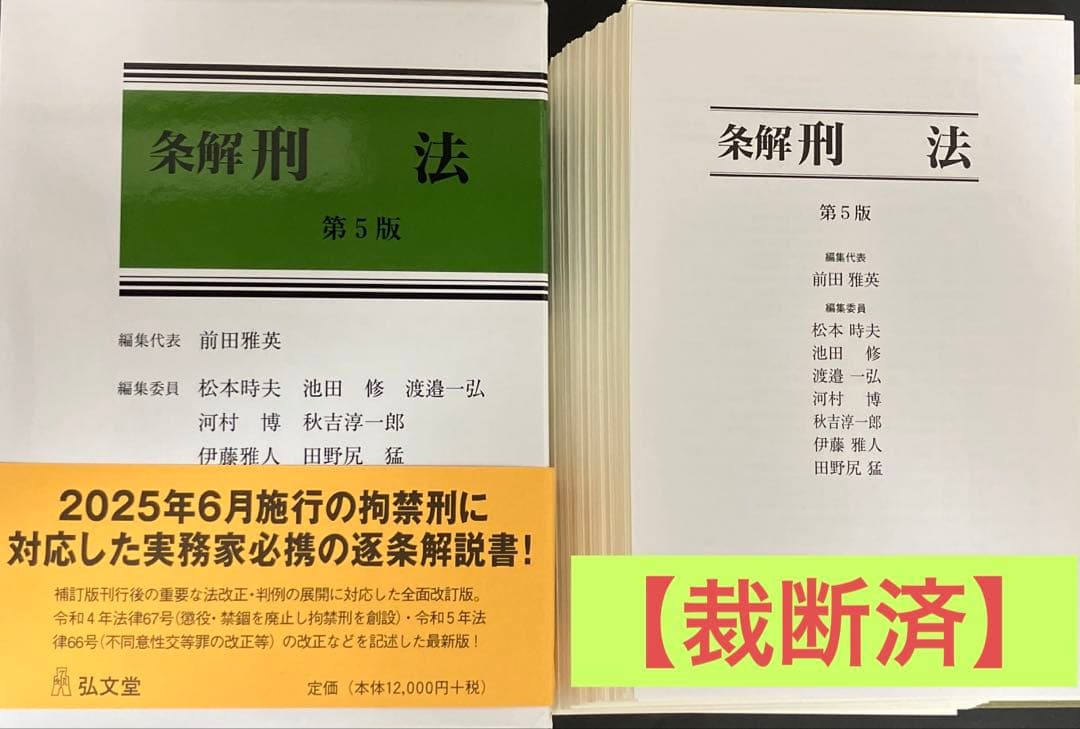 【裁断済】条解 刑法 第５版