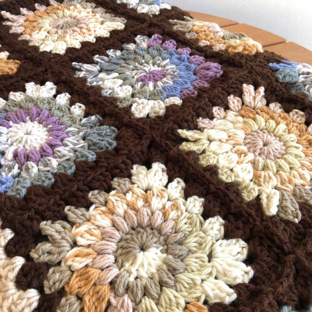 ☆thanks price☆手編みマルチカバー【ナチュラル】