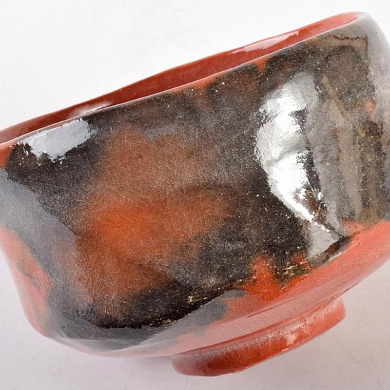 佐々木松楽作　黒楽　赤楽　一双　銘「福寿」前大徳大橋香林極め箱　M　R4996B