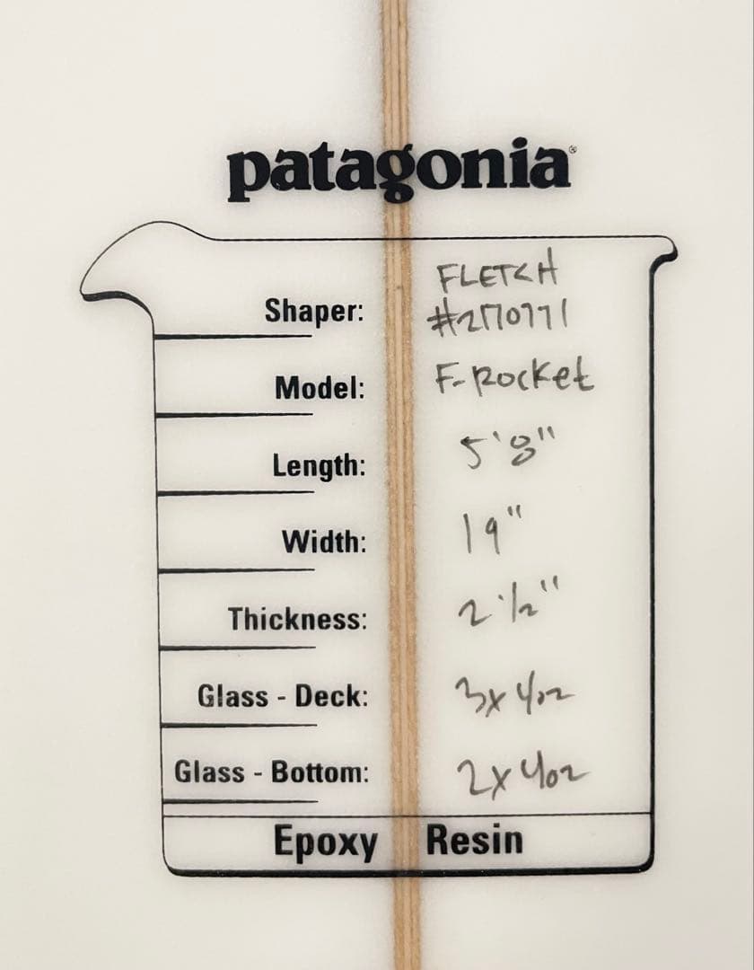 新品未使用　FCD パタゴニア F-ROCKET 5'8