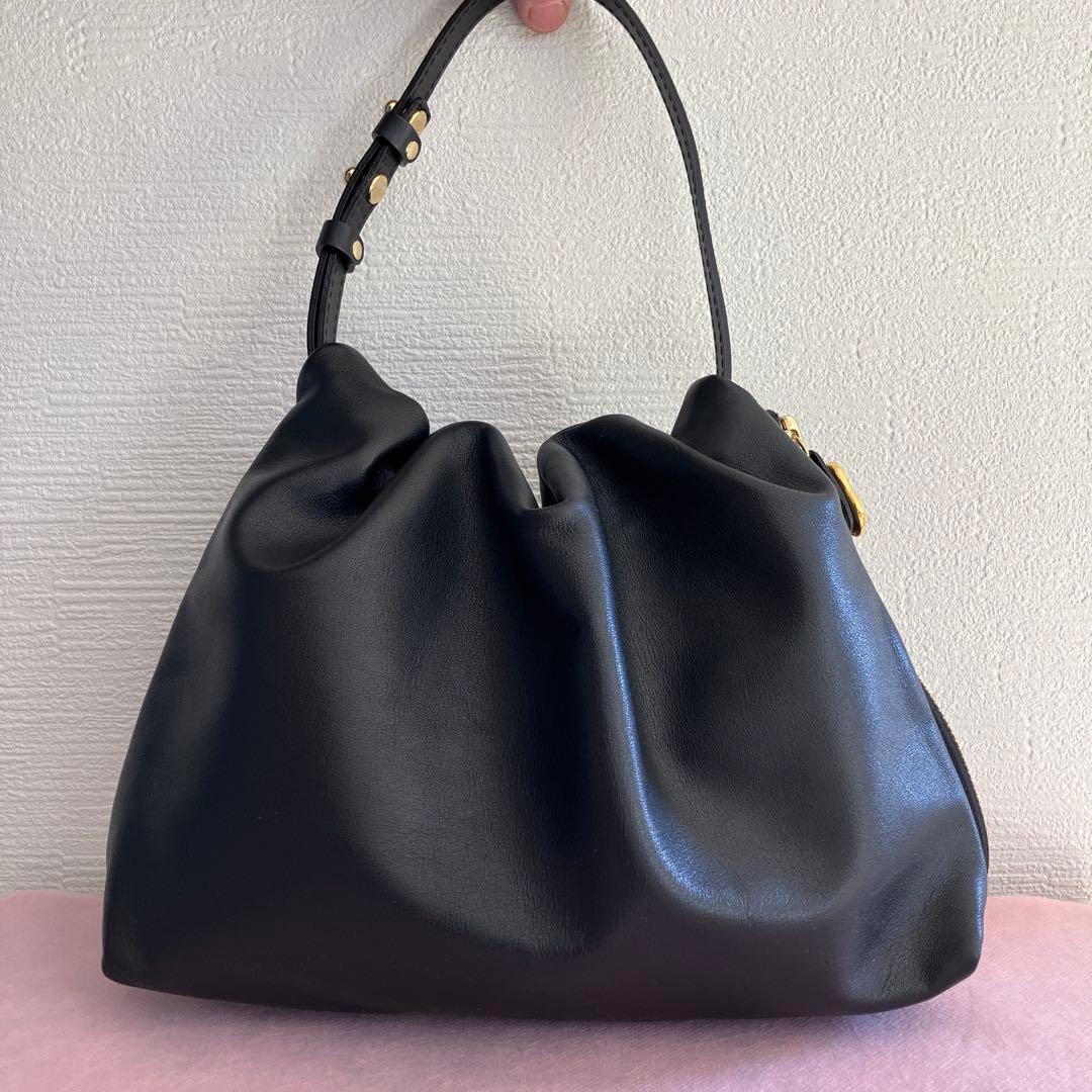 gemeil レザーワンハンドルバッグ　ブラック