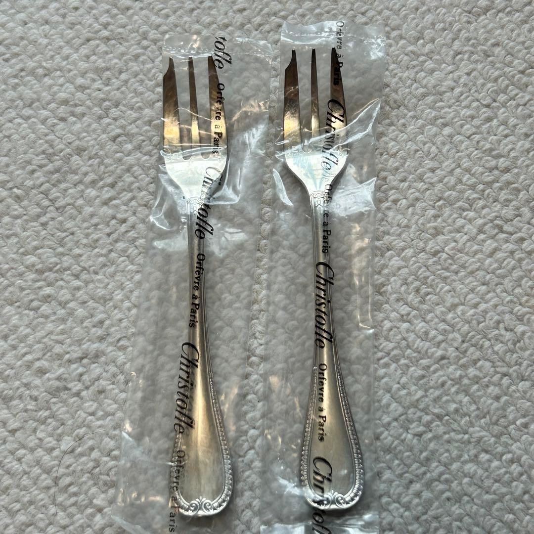 新品未開封品　クリストフルシルバー　マルメゾン　ケーキフォーク　2客セット