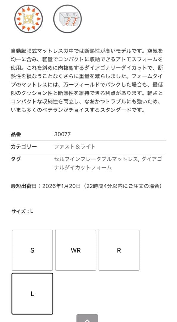 サーマレスト プロライトプラス ラージ