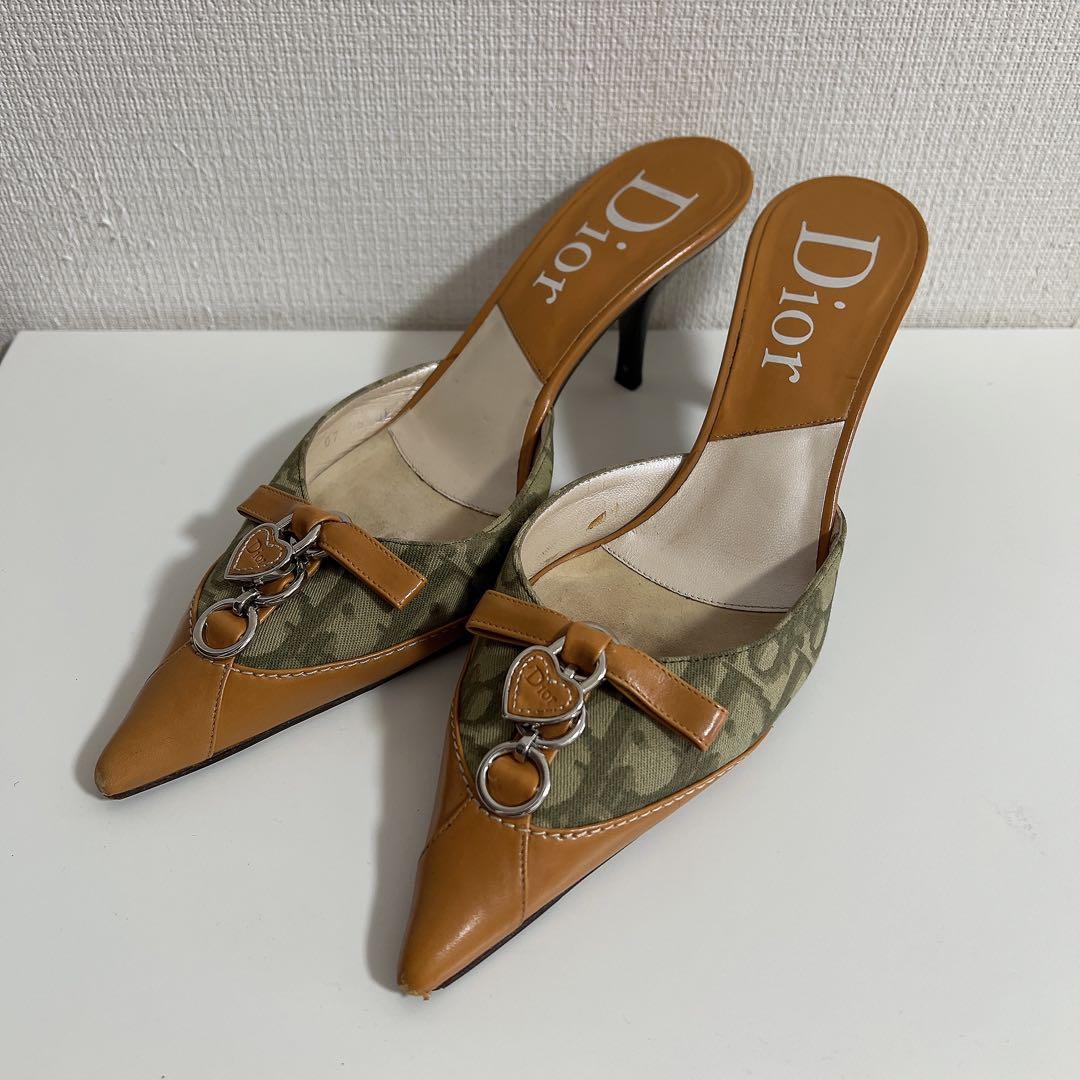 【希少】Diorトロッターミュールサンダル ベージュ ヴィンテージディオール