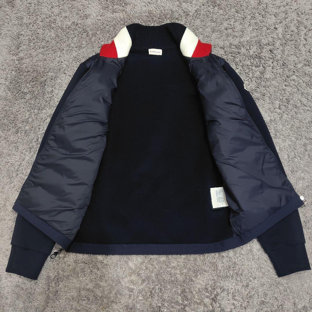 モンクレール Maglia ダウンカーディガン ハイネック ネイビー XL 良品