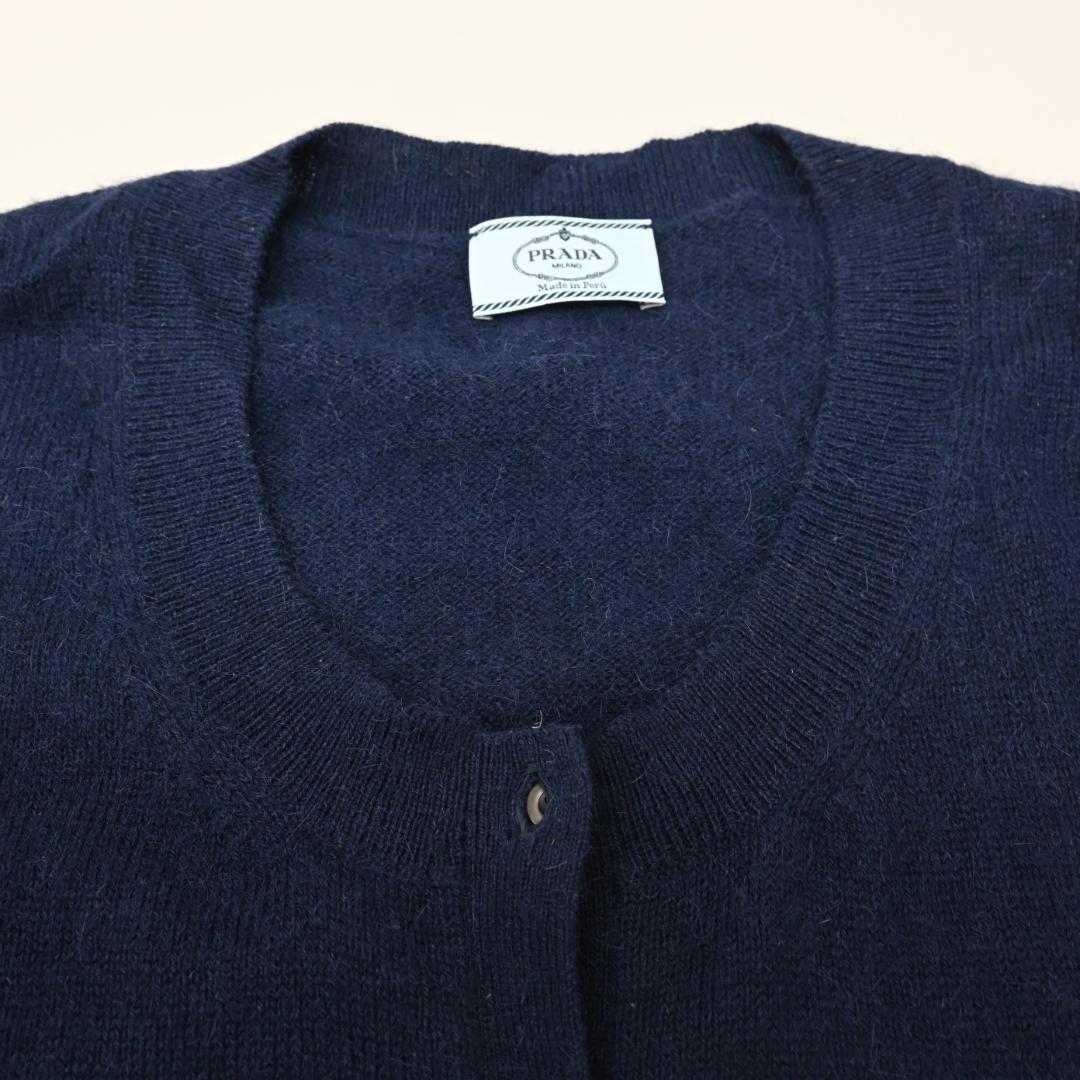 ■ 48610★年 PRADA プラダ ベビーアルパカカーディガン ネイビー\"