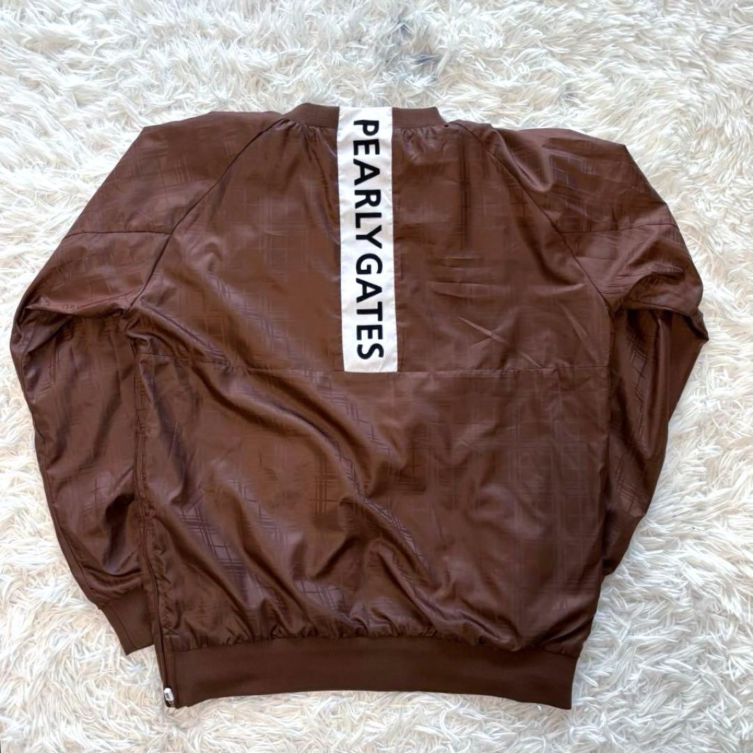 最新作 パーリーゲイツ スニード 蓄熱 総柄 ブラウン 防風 ゴルフウェア