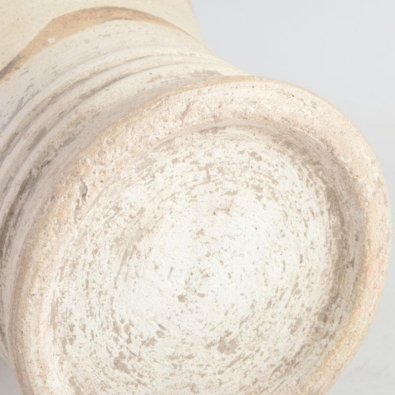 中国　遼白地緑彩刻花卉文　輪花口瓶　C　9243A