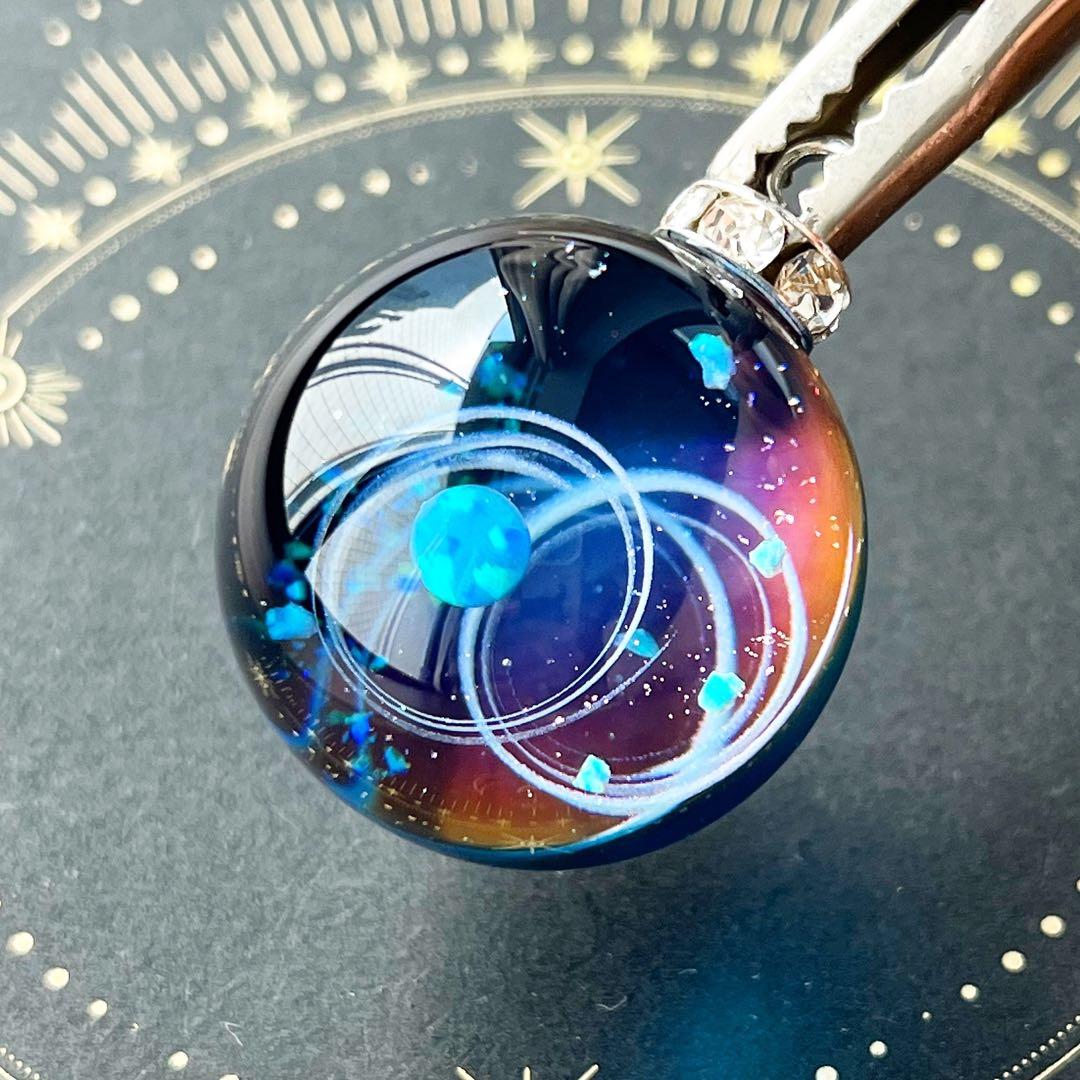 【ハンドメイド】宇宙玉チャーム　３個