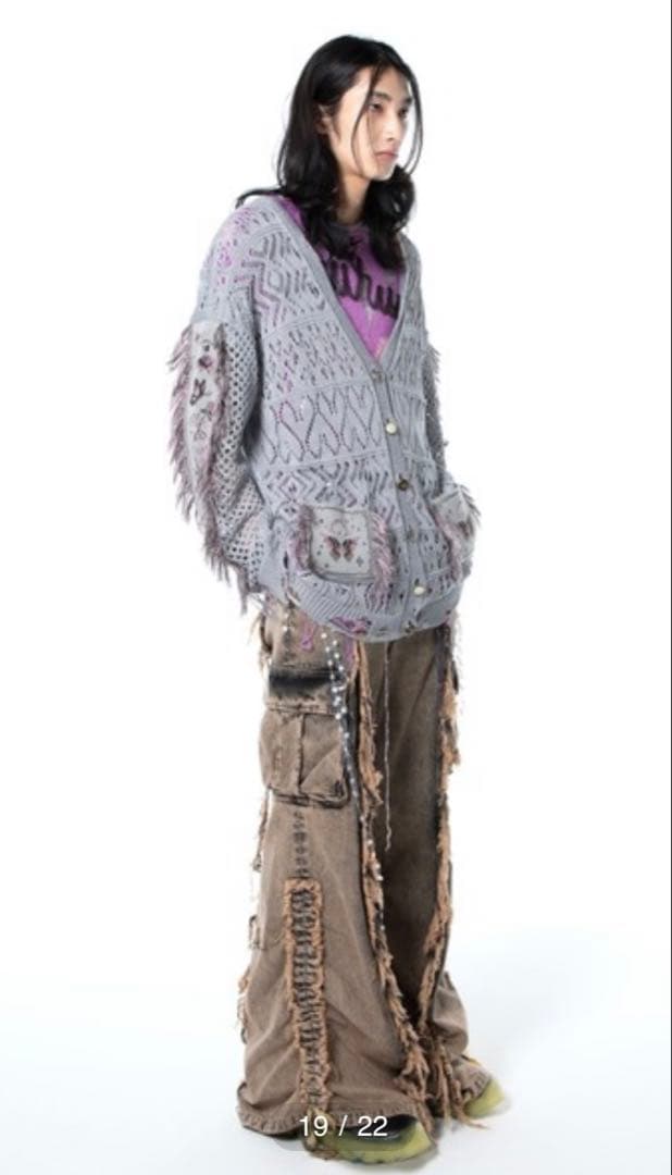 トップス rurumu: revival fringe knit cardigan