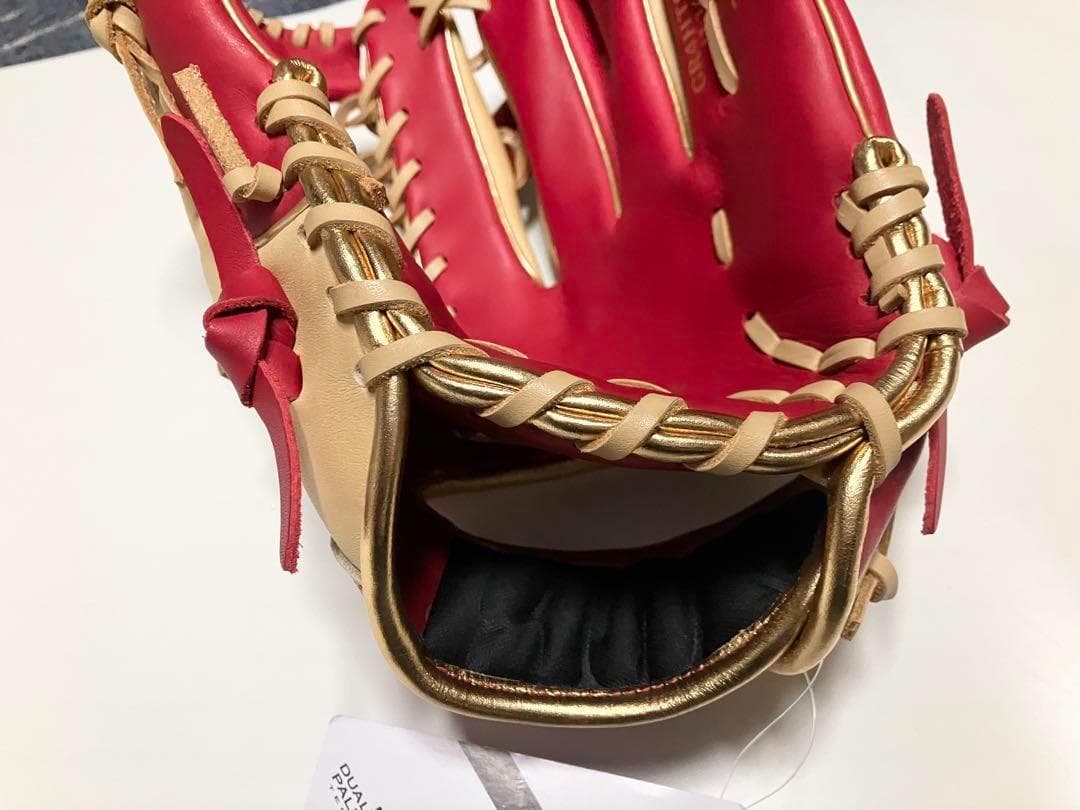 ローリングス 軟式用 赤　外野手用 HYPER TECH カラーグラブ