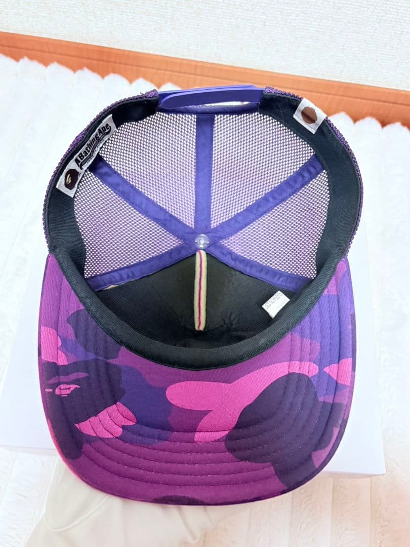 A・BATHING APE 紫迷彩 キャップ