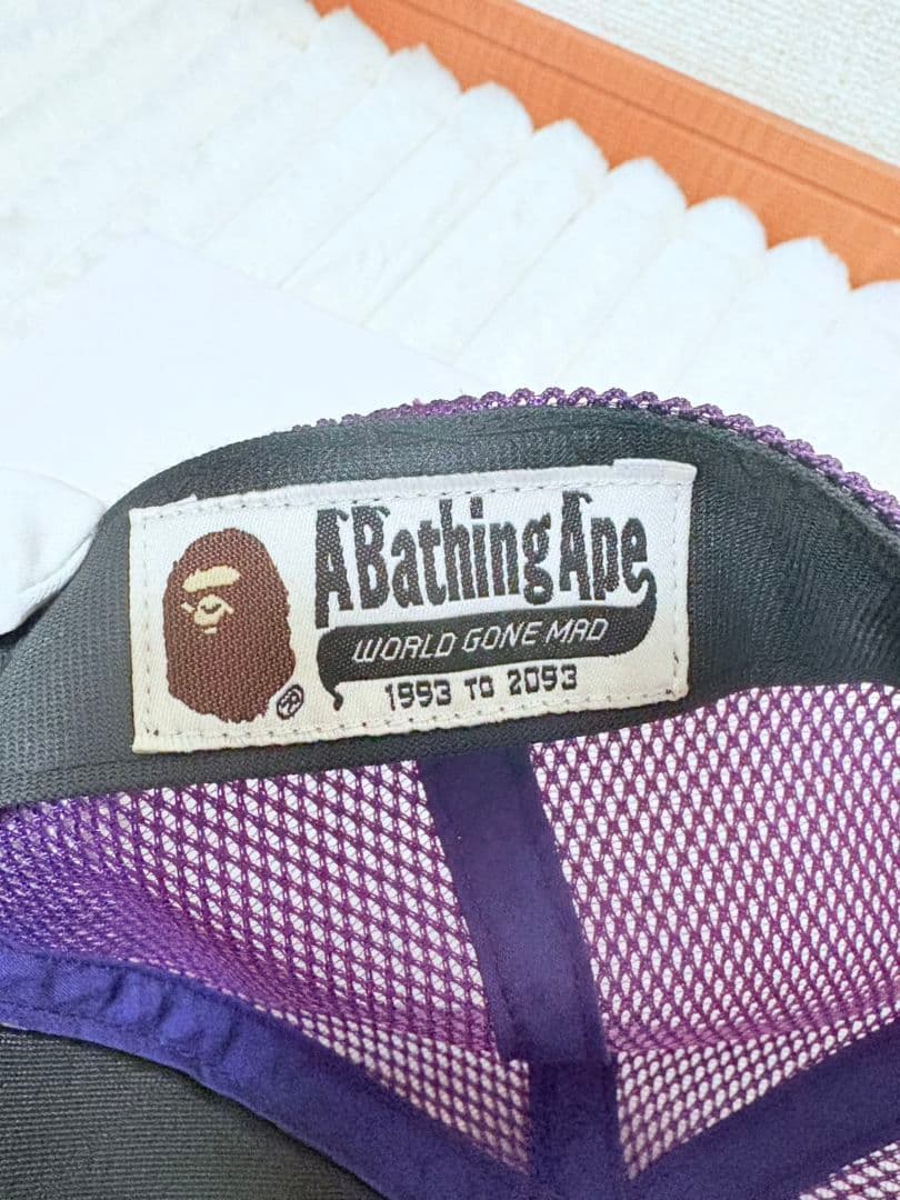 A・BATHING APE 紫迷彩 キャップ
