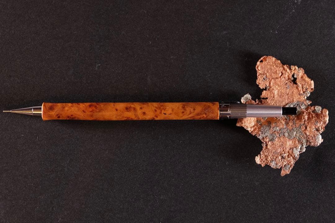 PG5木軸カスタムシャープペンシル0056 花梨瘤　高村杢工房