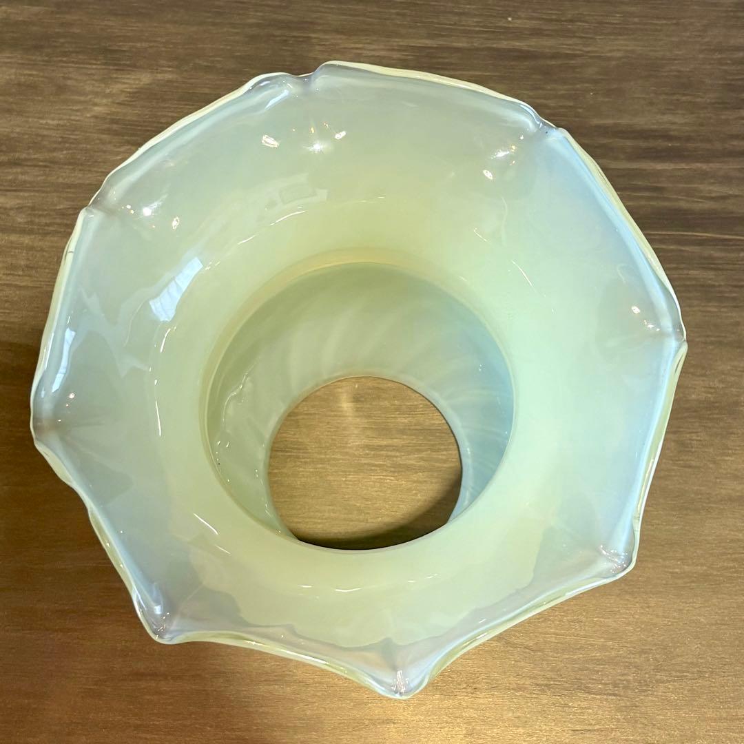 ヴァセリン　シェード　フランスアンティーク　ウランガラスシェード　 L