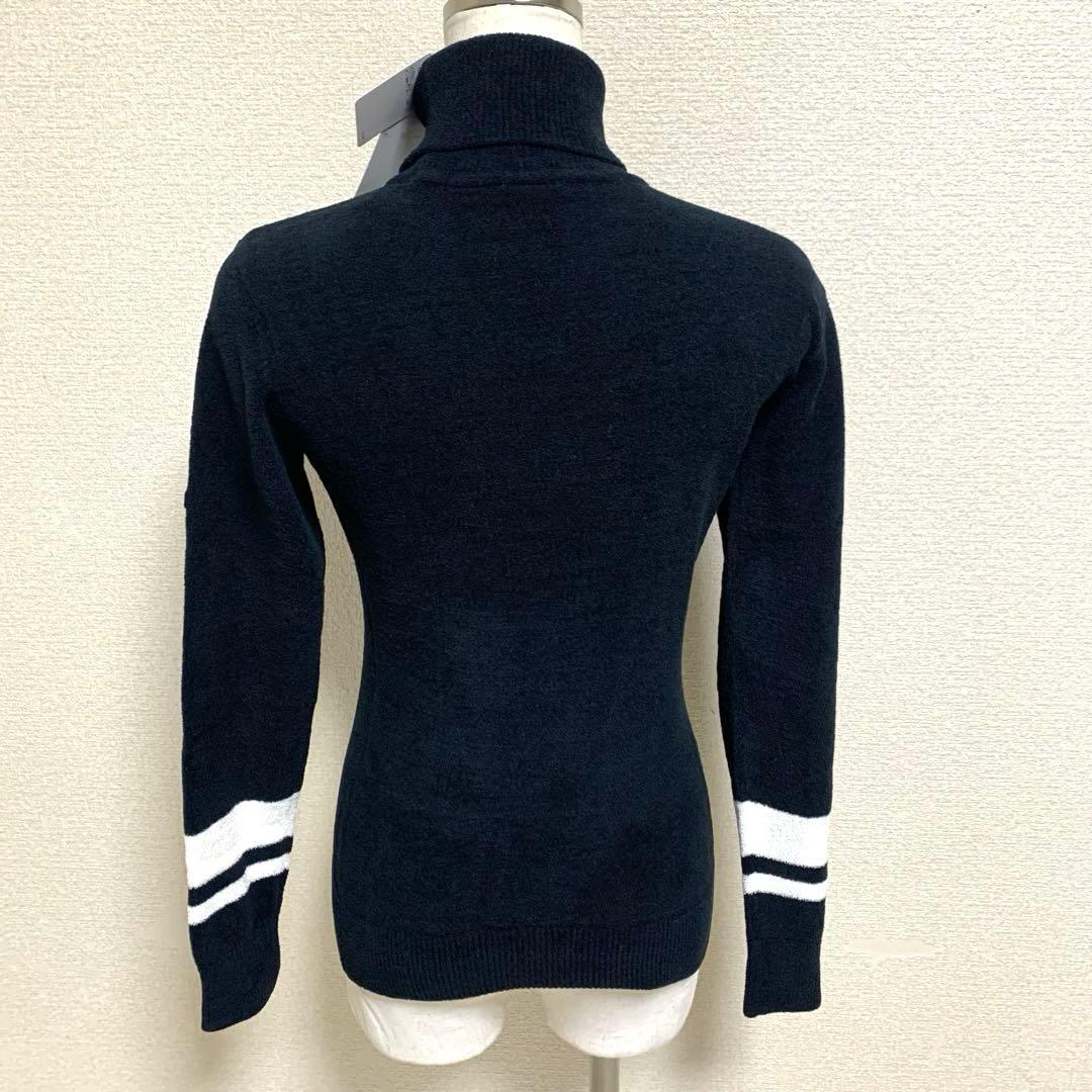 【新品未使用】DESCENTE GOLF タートルネックニット セーター S 黒