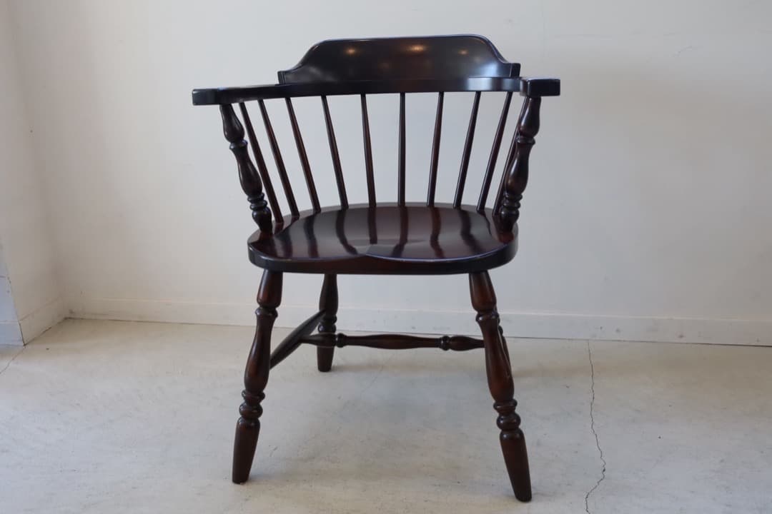 松本民藝家具　松本民芸　キャプテンチェア　木製アームチェア ダークブラウン