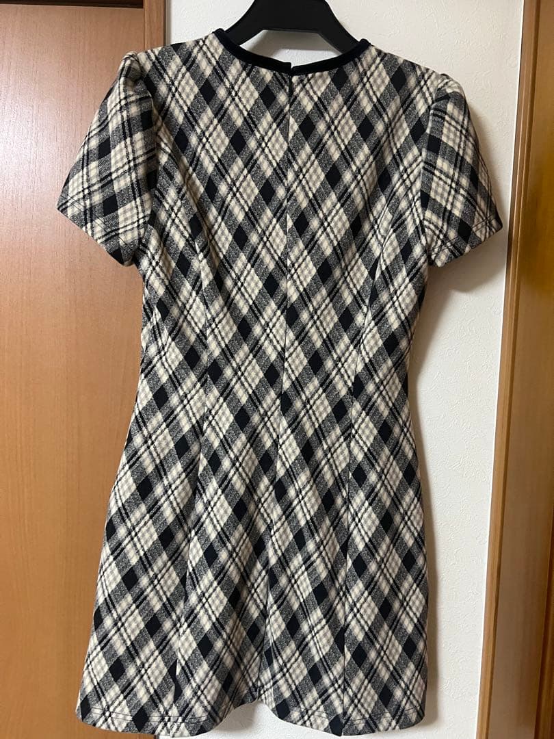 mmeeme バイアスチェックミニワンピース