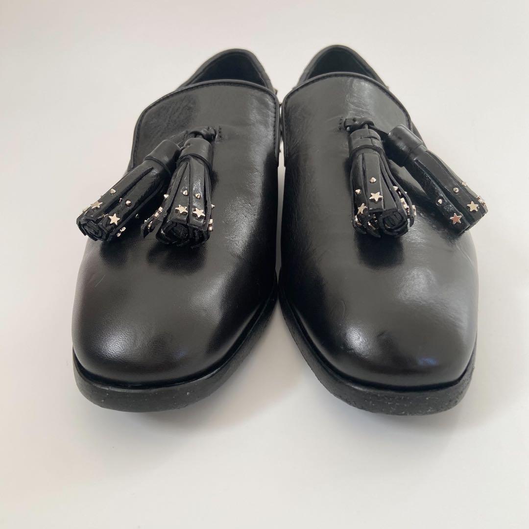 未使用級　JIMMY CHOO ジミーチュウ タッセル ローファー スタッズ