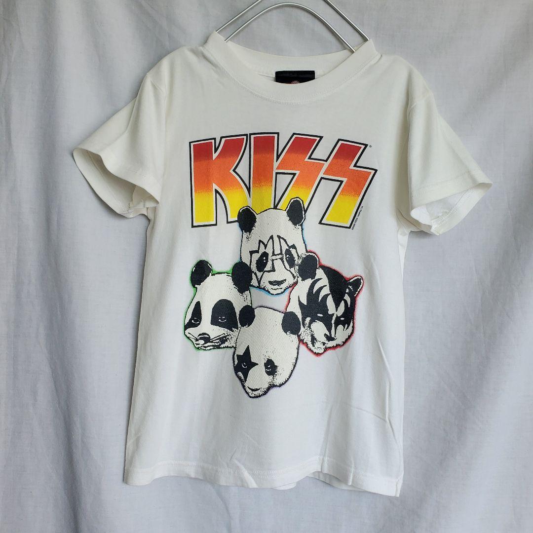 レトロ 当時物 KISS キッス半袖 tシャツ USA製 パンダ 白 バンドT