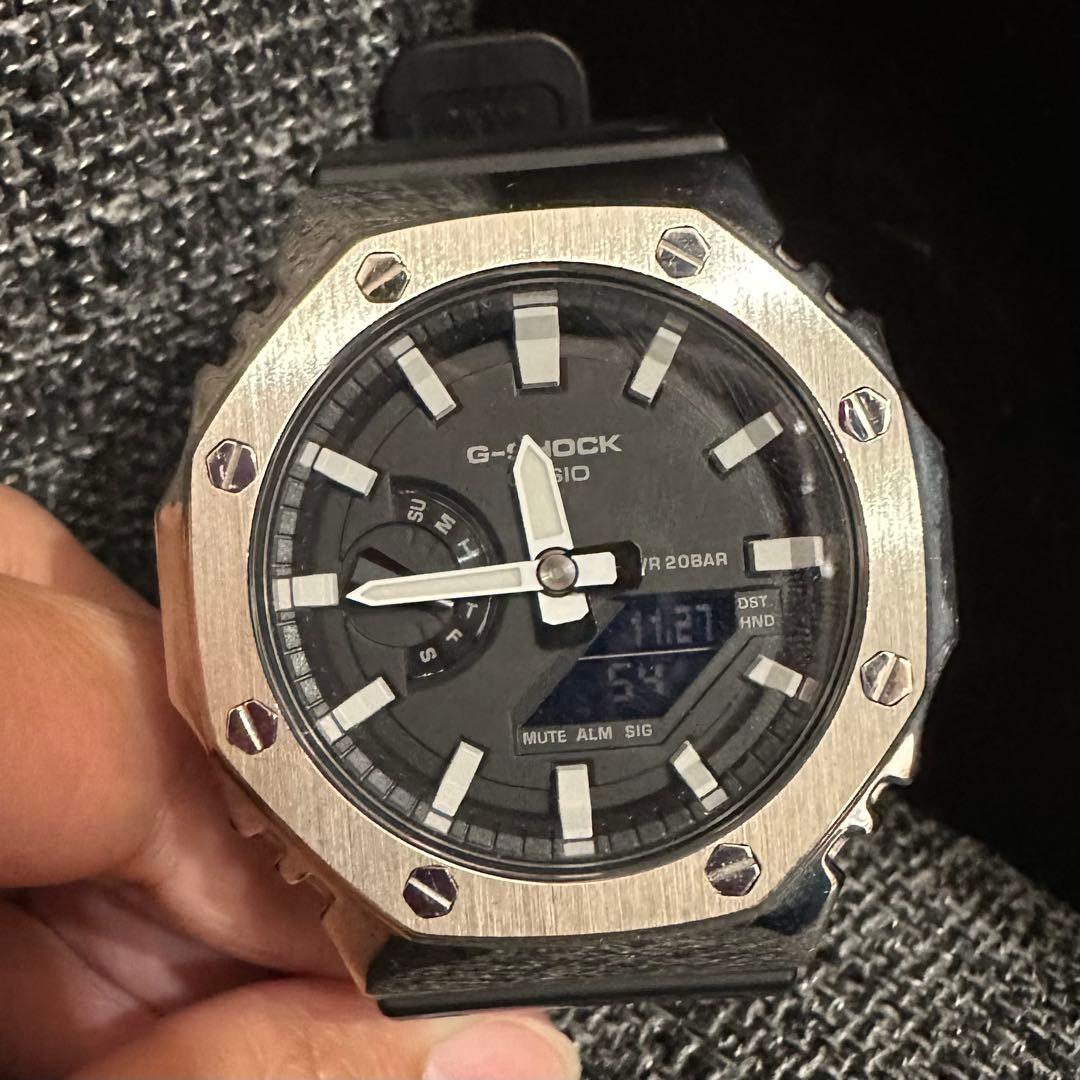 G-SHOCK GA-2100 メタル×ブラック カスタム