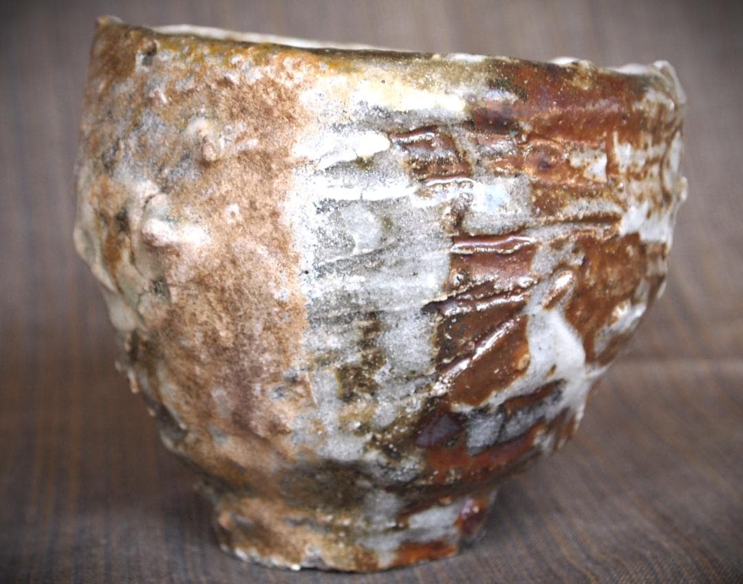 希少作★加藤委★川小牧引っ掻き茶碗★共箱