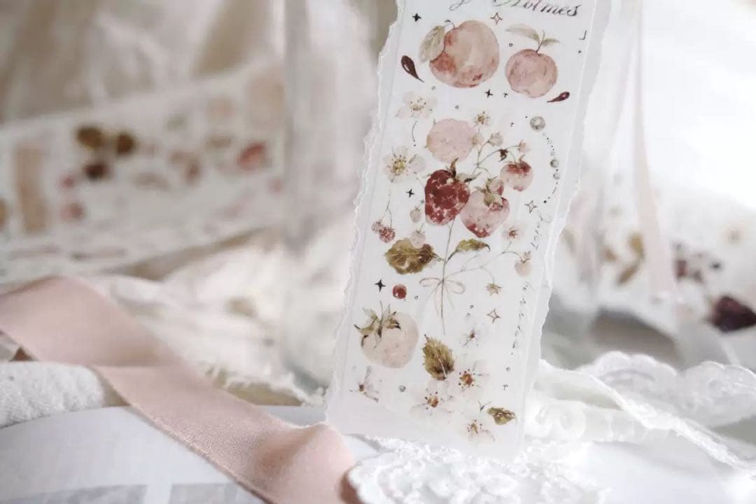 雀斑茶《玫瑰与浆果》海外マスキングテープ　マステ 【1637】