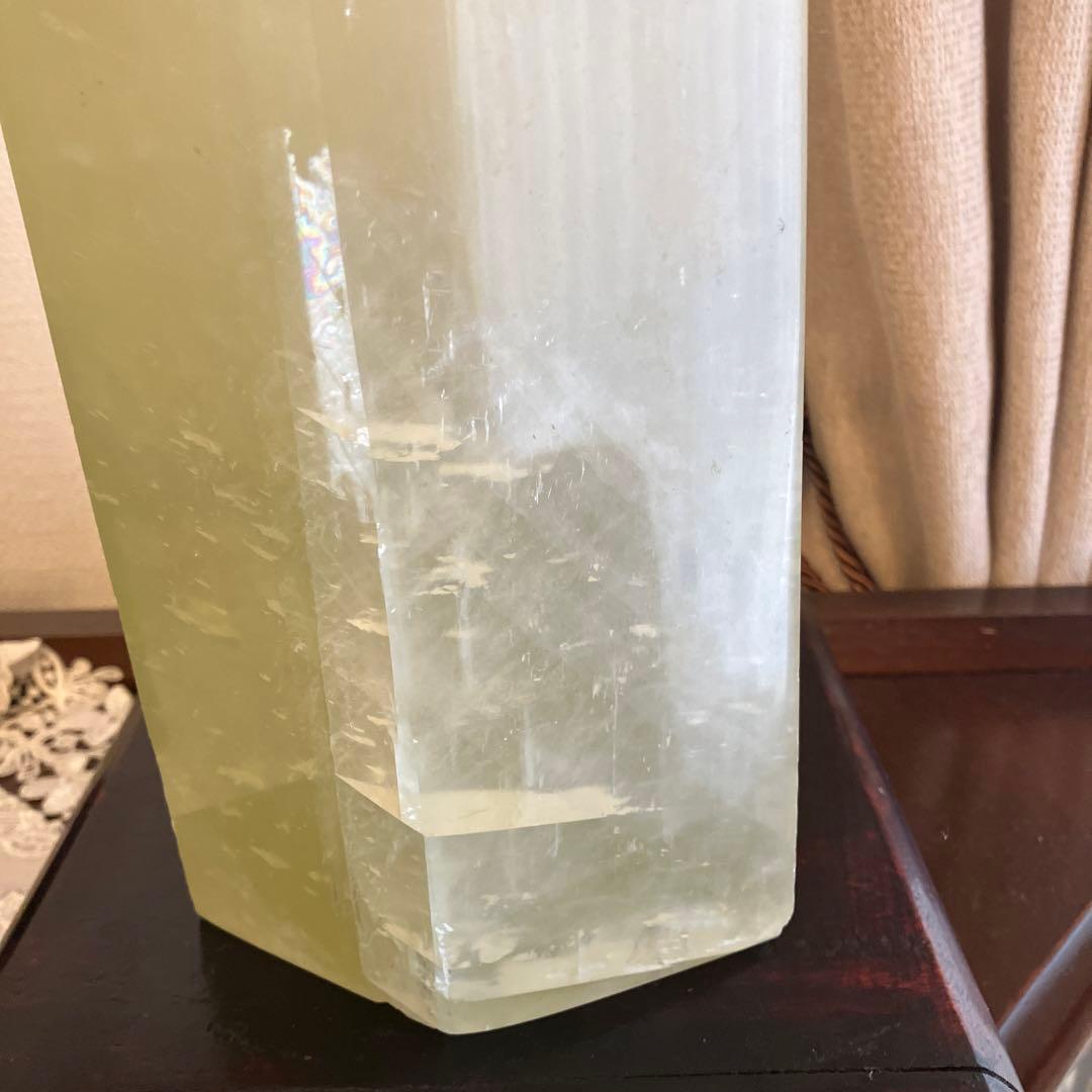 黄水晶　原石　石柱