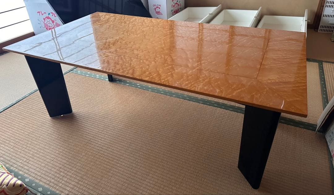 大塚家具　スプレンダーセンターテーブル　ブラック4脚