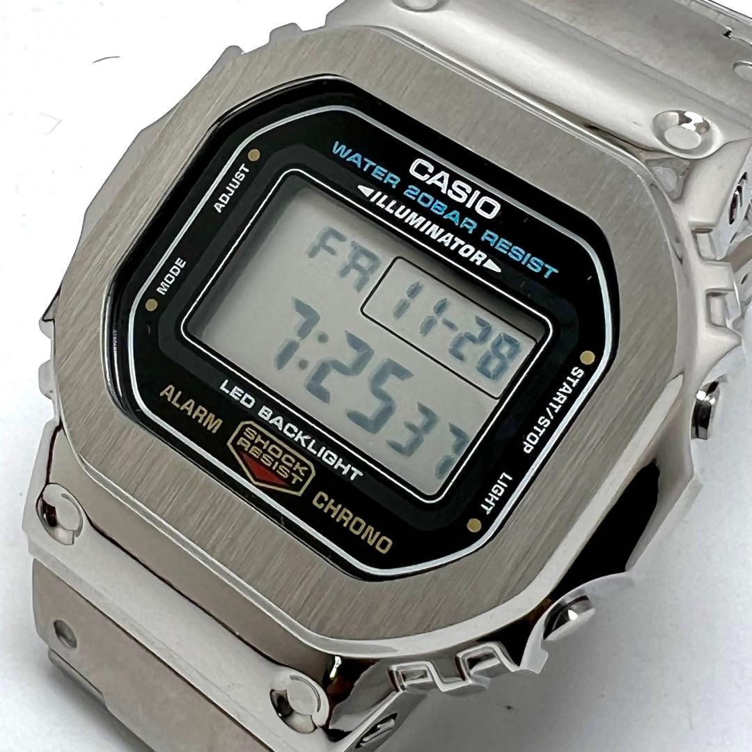 新品 G-SHOCK DW-5600UE フルメタルカスタム ステンレスシルバー