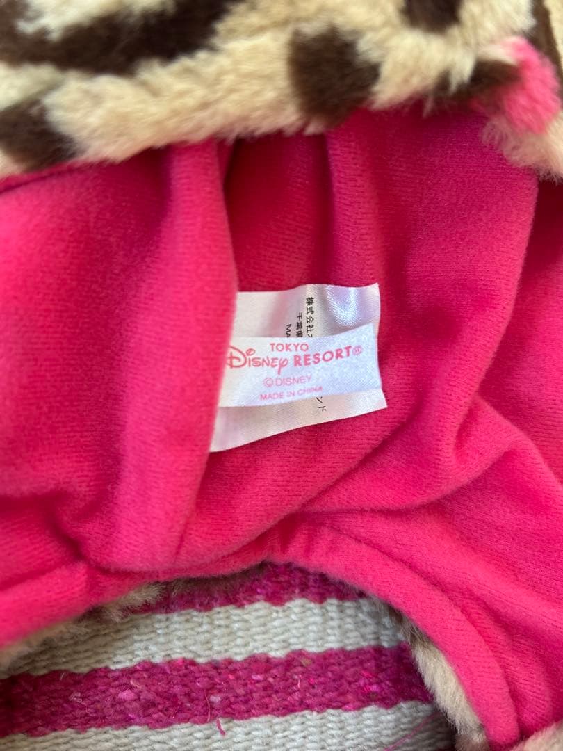 ディズニー　ファンキャップ　マフラーキャップ　 茶色　ヒョウ柄　ミニー