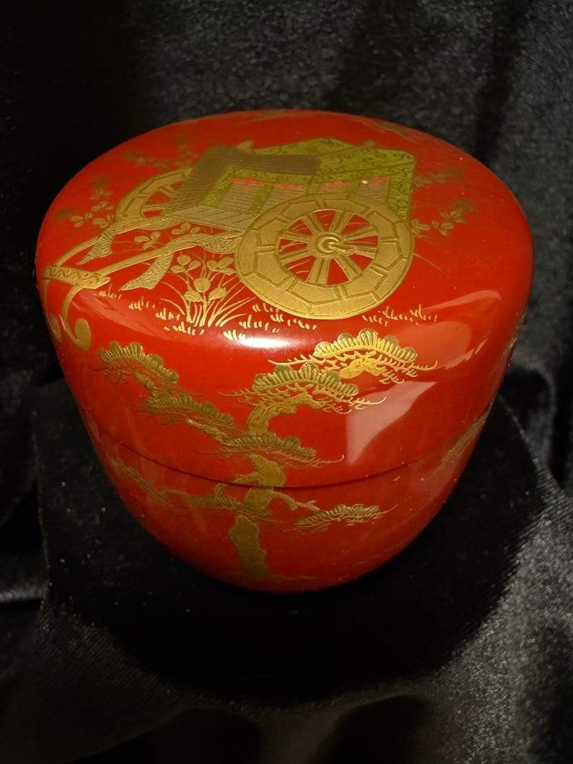 岡田紫峰作棗無垢 茶入れ 茶道具 直径6.5cm×高6.5cm