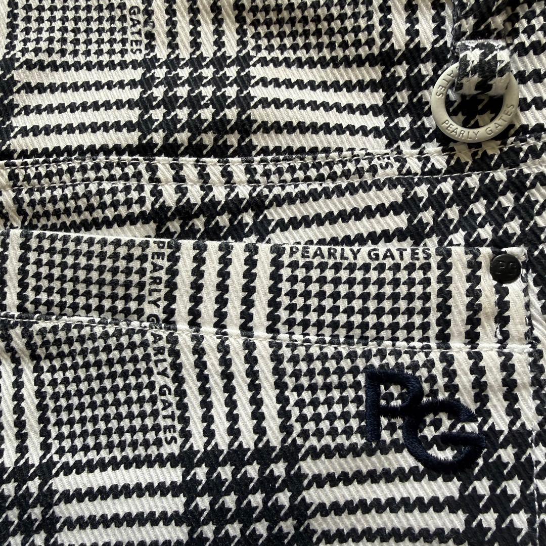 現行モデル　パーリーゲイツ　パンツ　L〜XL相当 チェック　黒　白　コットン素材