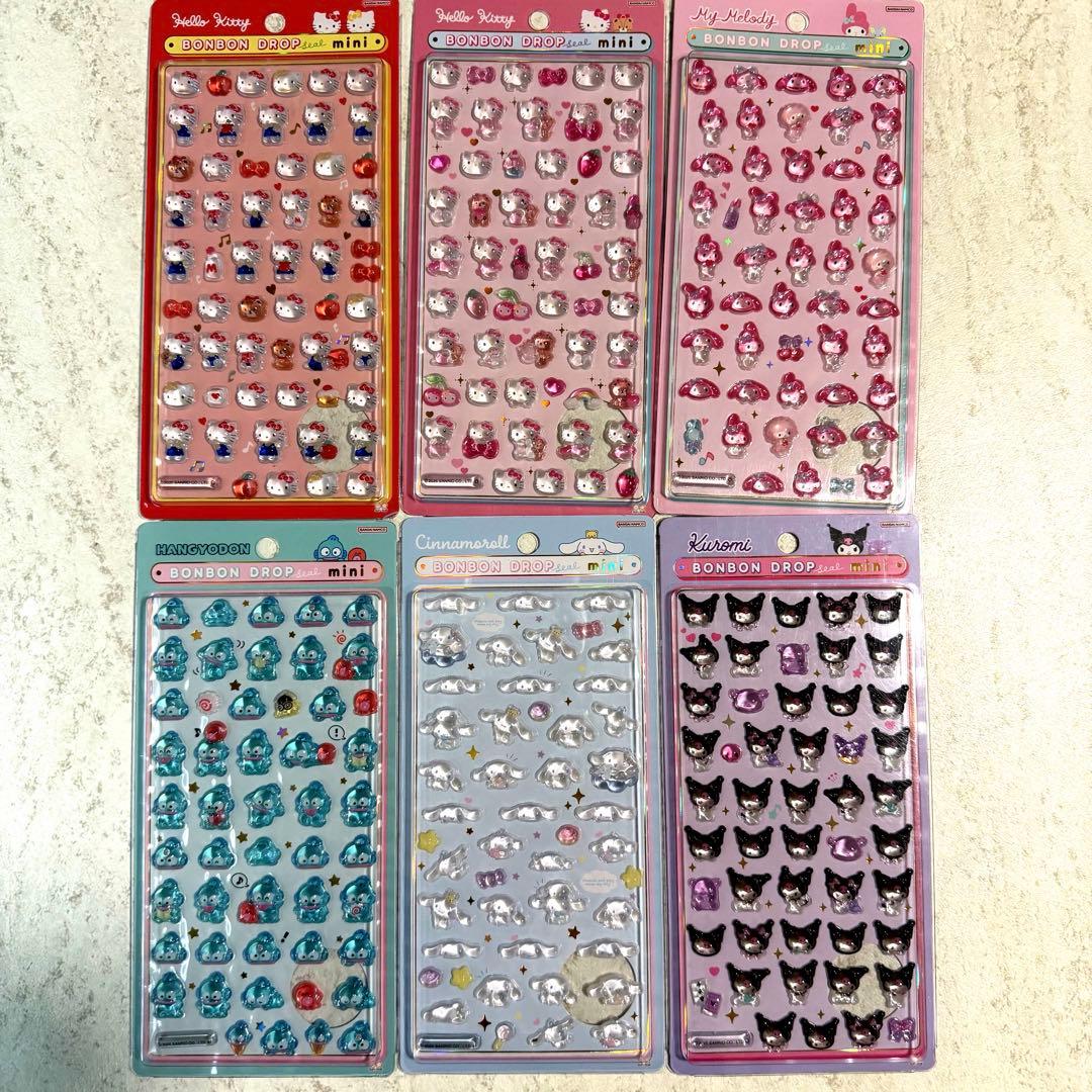 【正規品】サンリオ ミニ ディズニー ボンボンドロップシール 9枚セット