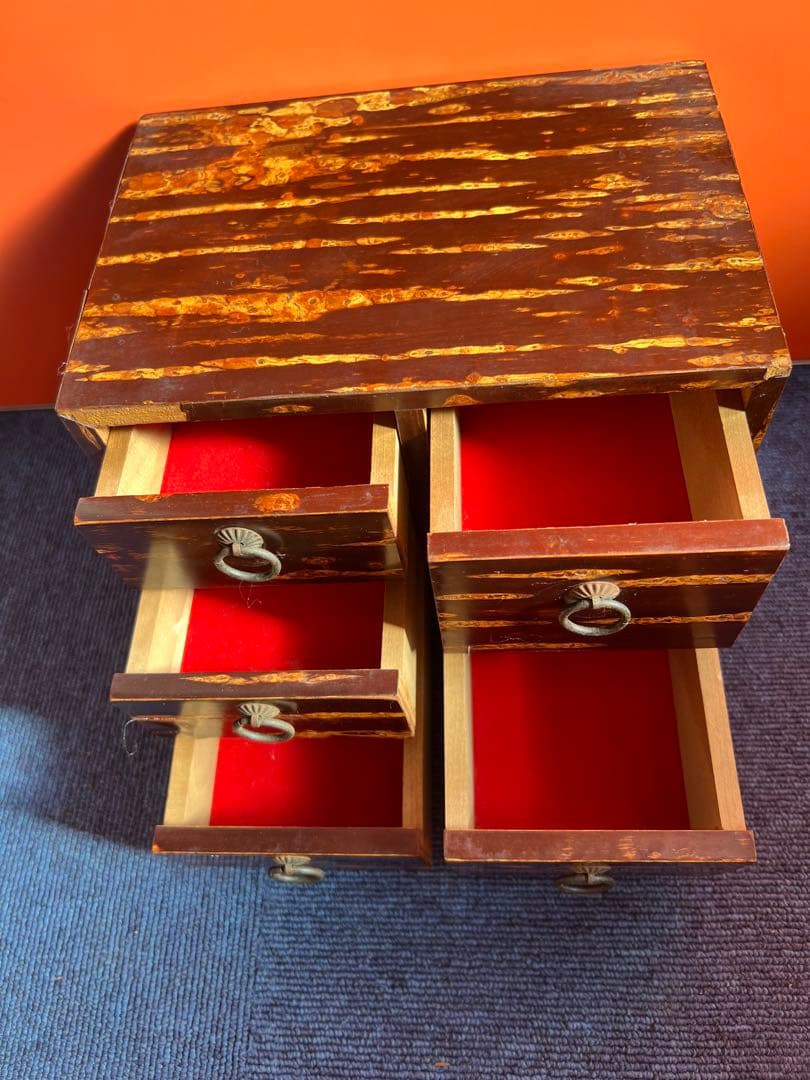 1234 希少！櫻細工 桜細工 ミニチェスト 棚 引き出し　角館