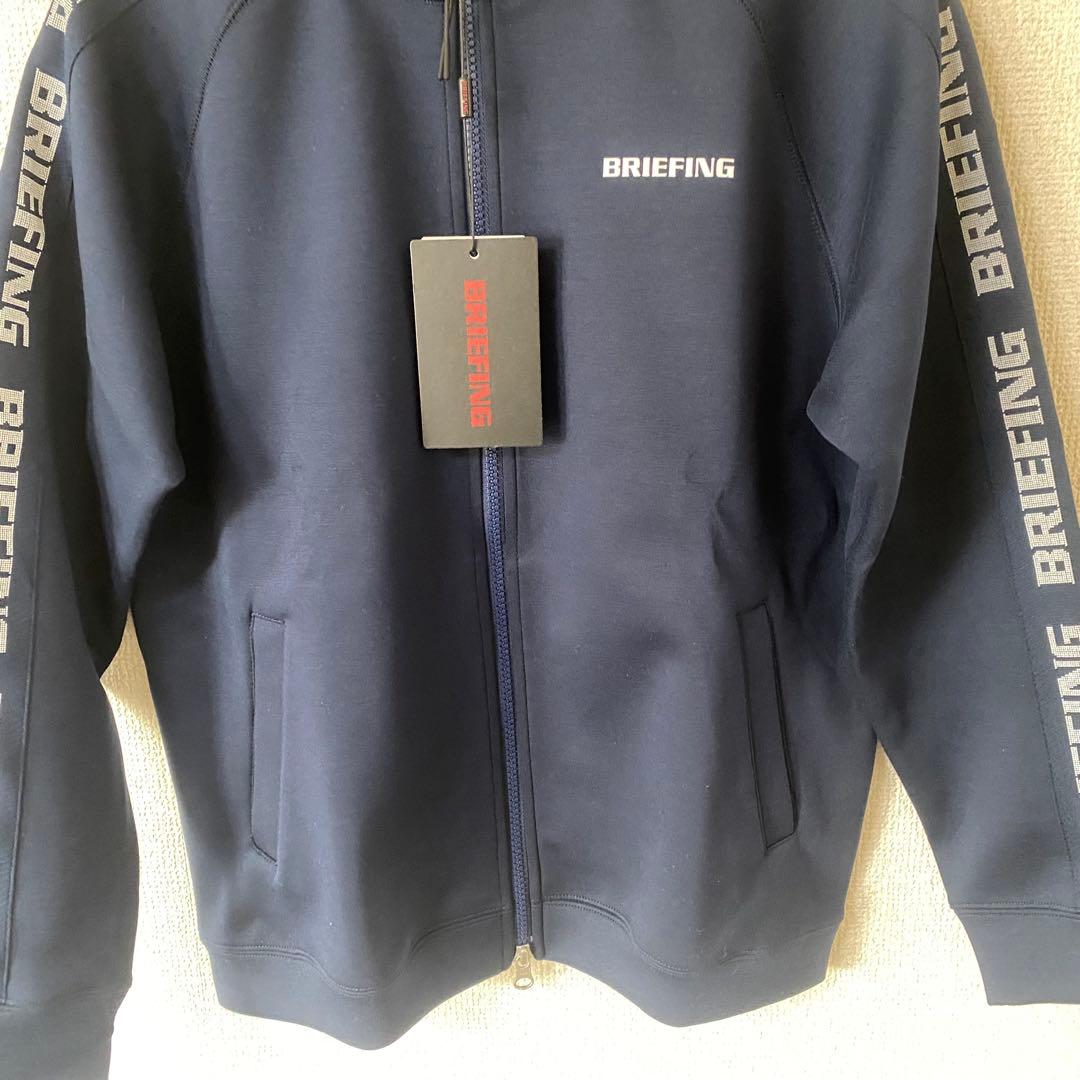 BRIEFING フルジップジャケット ネイビー 袖BRIEFINGロゴ入り