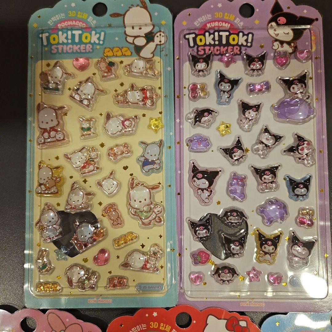 50枚 韓国 サンリオ ドロップシール シール　ぷくぷく キティ 3D ぷっくり